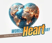 World heart day Large Rectangle template