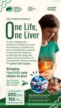 Putih World Hepatitis Day Digitalt display Template