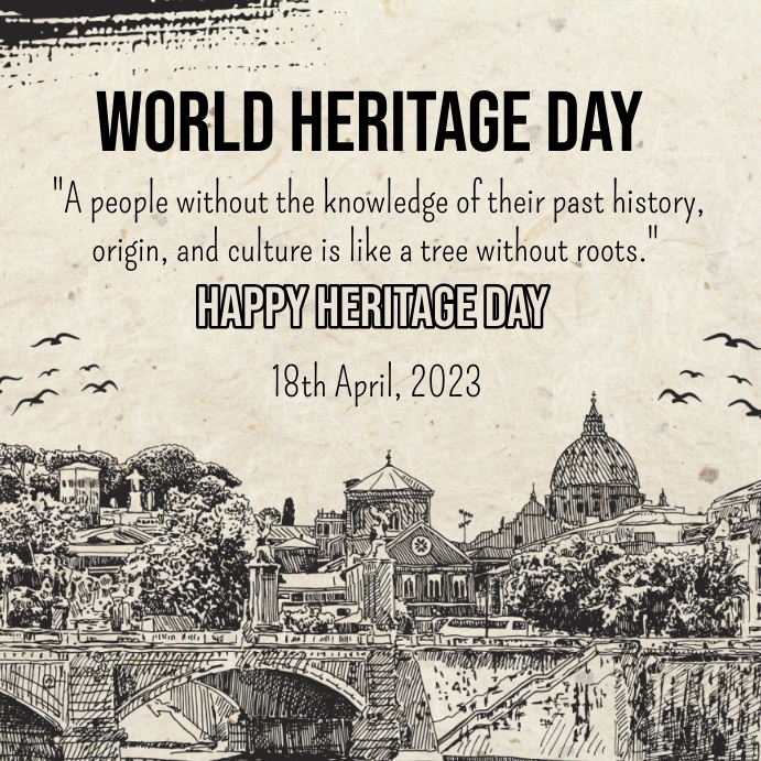 World heritage day,world monument day Instagram-Beitrag template