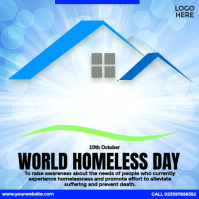 สีน้ำเงิน World Homeless Day Awareness Сообщение Instagram Template