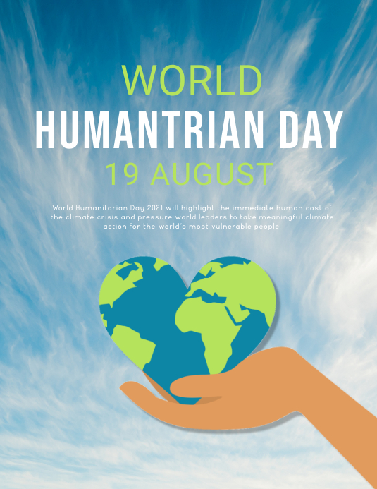 World humanitarian day,earth day Ulotka (US Letter) template