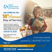 World Humanitarian Day Campaign Post Template โพสต์บน Instagram
