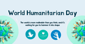 白色 World Humanitarian Day Facebook Event Cover Template