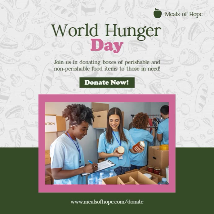 World Hunger Day Square Slideshow Instagram Post template
