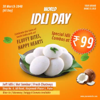 สีส้ม World Idli Day Celebration Instagram Post Template