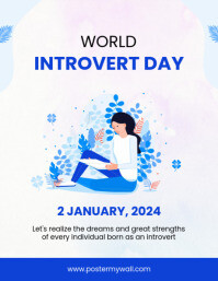 Introverting Letters Design World Introvert Day Template | PosterMyWall