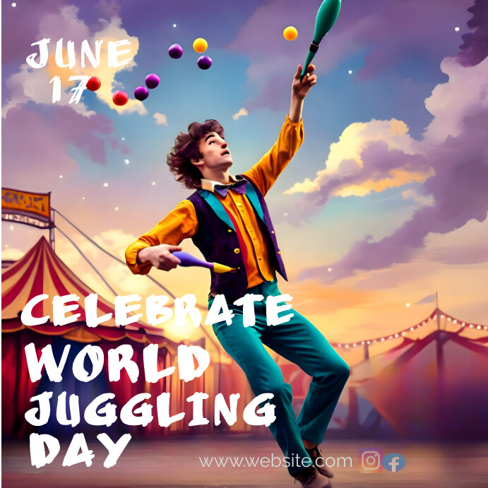 world juggling day Instagram na Post template