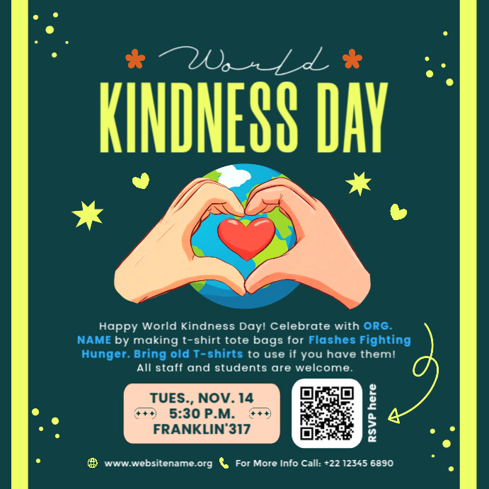 Copy of World Kindness Day Fighting Hunger Post Template | PosterMyWall