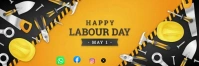 World labour day flyer template Spanduk 2' × 6'