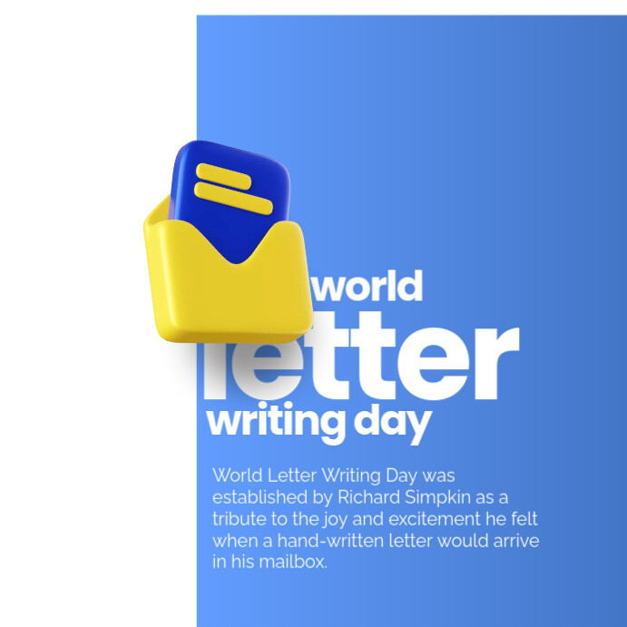 Writing Post Images World Letter Writing Day Instagram Post Template | PosterMyWall