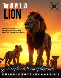 World Lion Day Pamflet (Letter AS) template