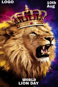World lion day Pinterest Graphic template