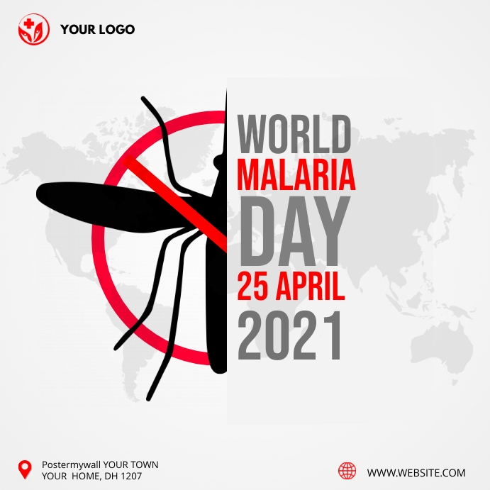 World Malaria day Instagram post template