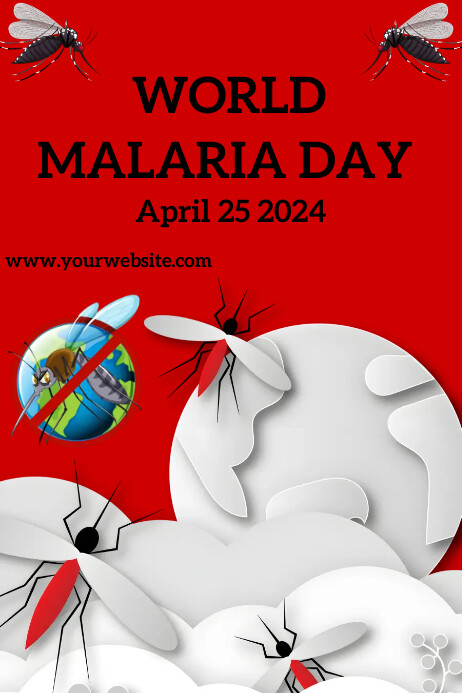 World Malaria 🦟 Day Awareness Poster Templ template