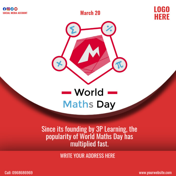 Maths Week Posts world maths day Template | PosterMyWall