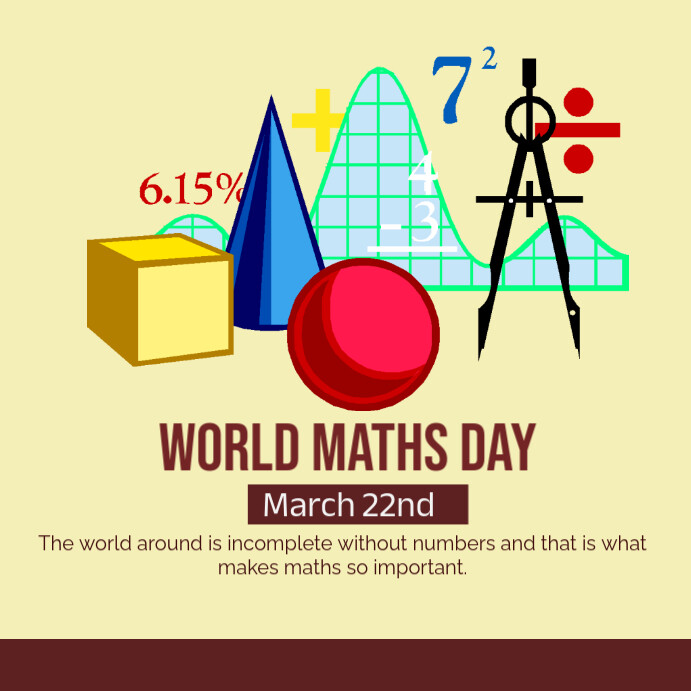 world maths day Instagram Post template