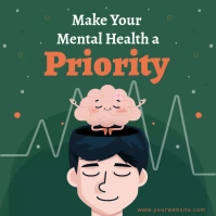 World mental health day make health a priorit Publicación de Instagram template