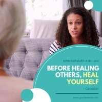 World mental health day meditation and therap Publicação no Instagram template