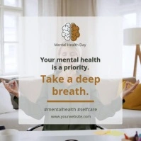 World mental health day meditation practice i Instagram Post template