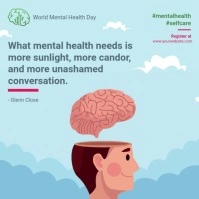 World mental health day quote social stigma Instagram Post template