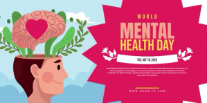สีชมพู World Mental Health Day Eventbrite-banner Template