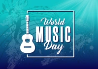 World Music Day Banner Postal template