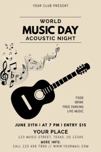 world music day Poster template