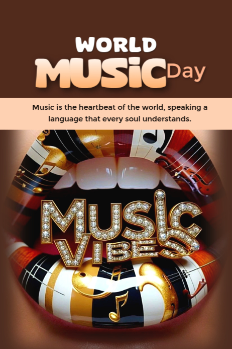 World music day Poster template