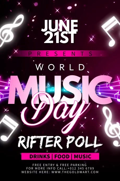 World Music Day Party Poster template