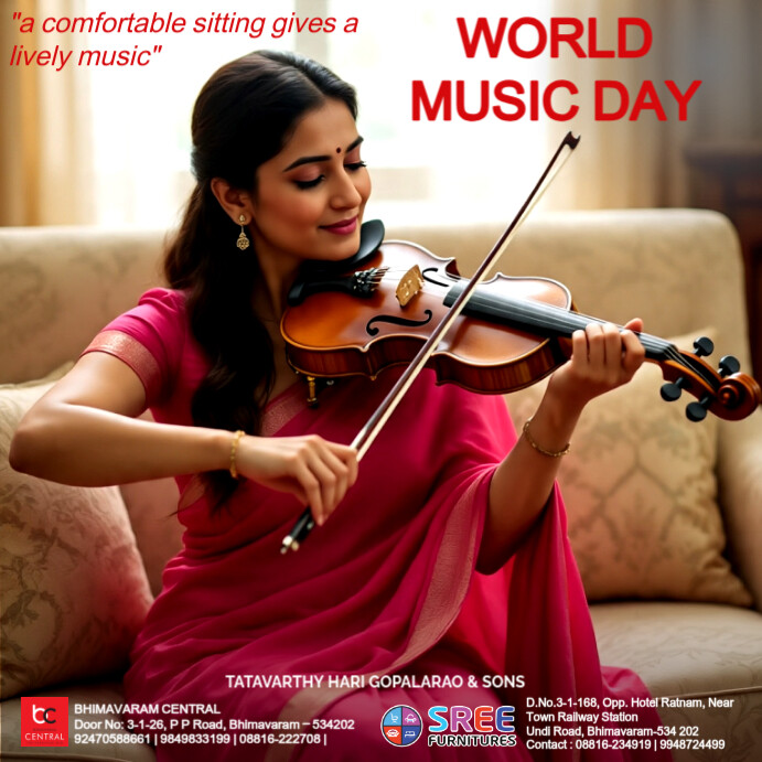 World music day poster 21 june free hd AI template editable
