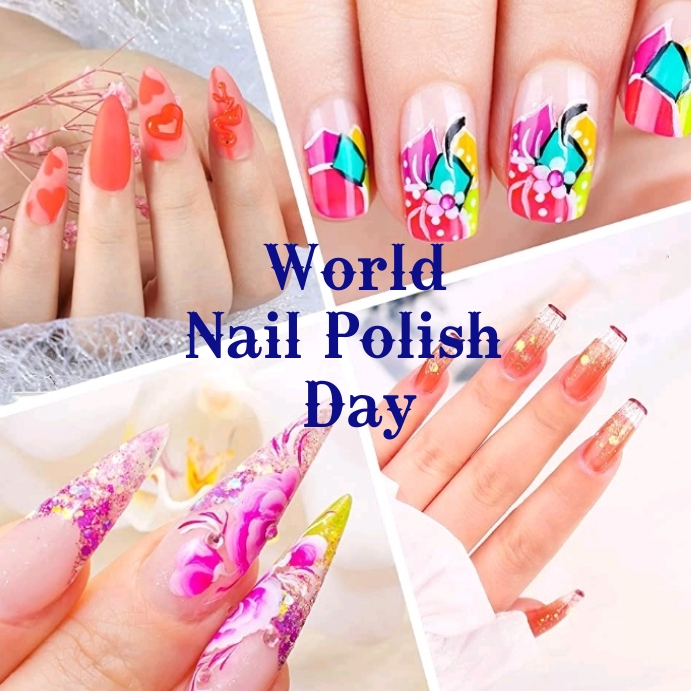 World Nail polish day Instagram post template