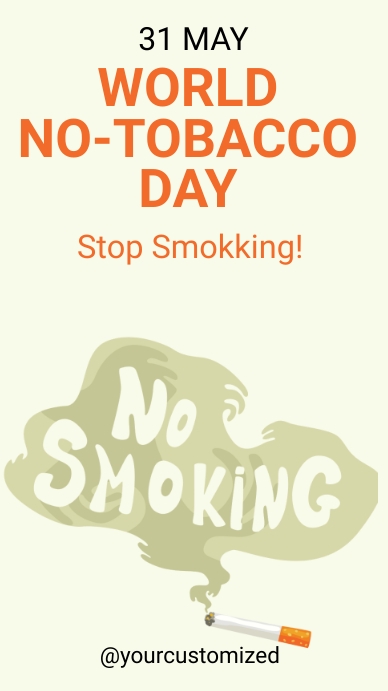 world no tobacco day,no tobacco post Instagram Story template