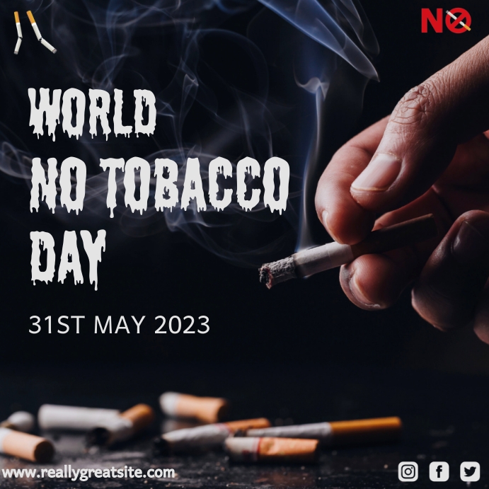 World no tobacco day Instagram post. Template PosterMyWall