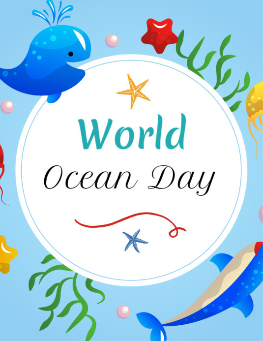 World Ocean Day 8th June Flyer (US Letter) template