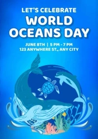 World Ocean Day Ads A3 template
