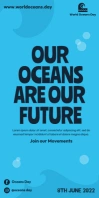 World Oceans Day Cartel enrollable de 3 × 6 pulg. template