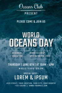 world oceans day Cartaz template