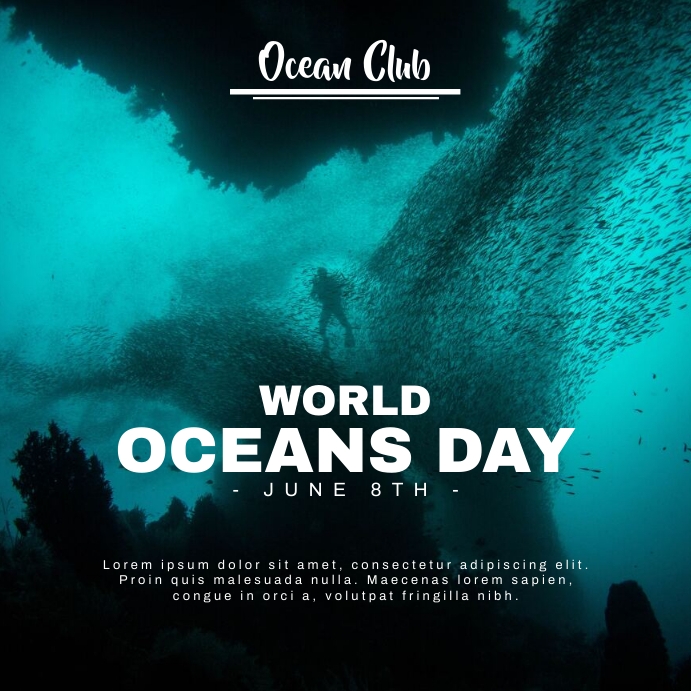 world oceans day Instagram Post template