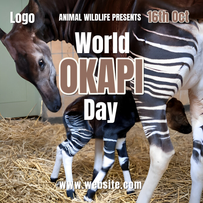 Modèle World Okapi day | PosterMyWall