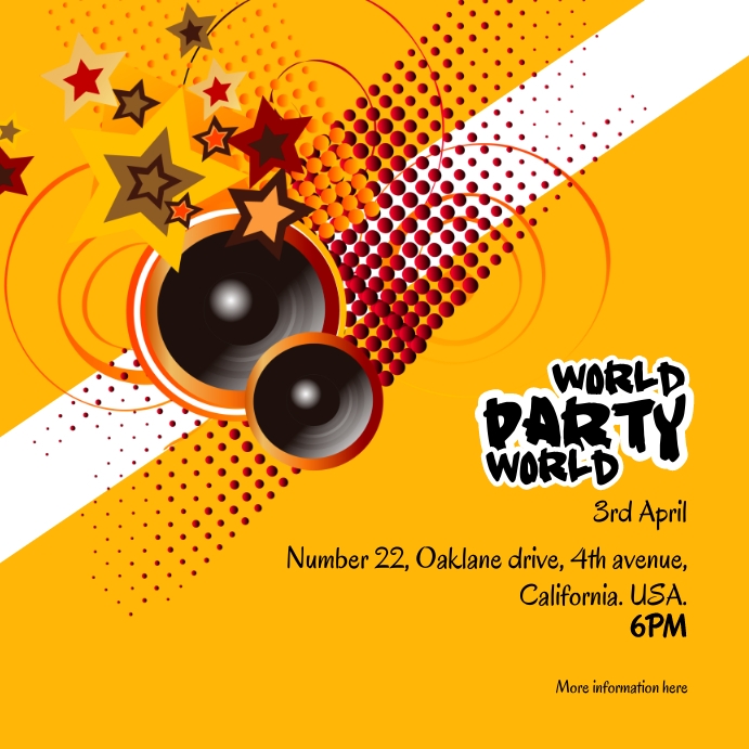 World Party Day Instagram Post Wpis na Instagrama template