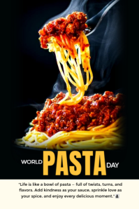World pasta day Poster template