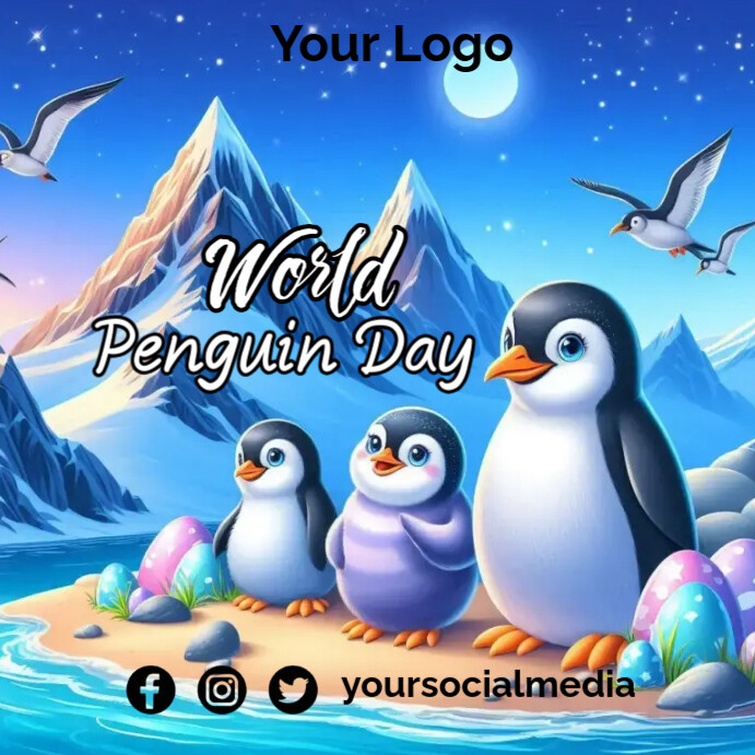 World Penguin Day Poster Template PosterMyWall