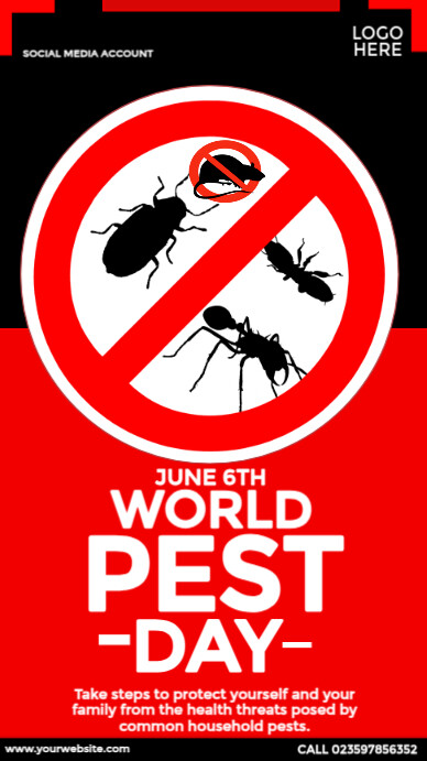 World Pest Day Template História do Instagram