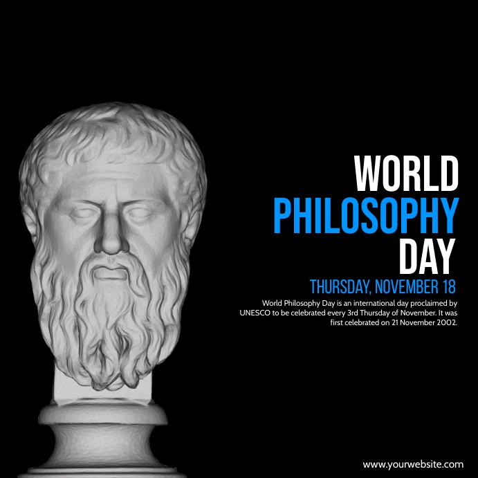 World Philosophy Day poster Publicação no Instagram template