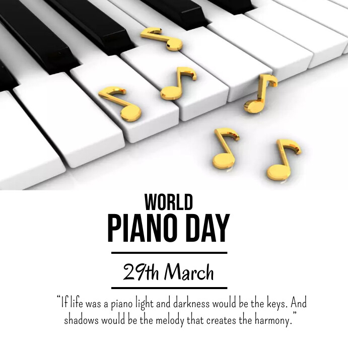 World piano day, piano day greetings Wpis na Instagrama template