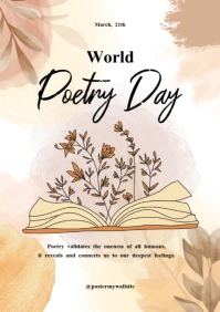 world poetry day template A4