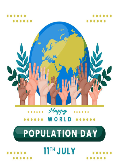 World population daty A6 template