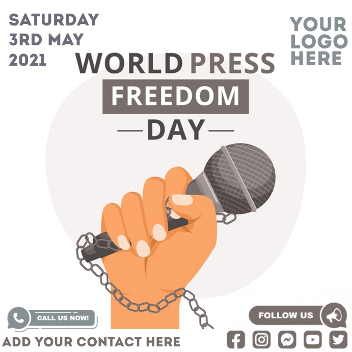 world press freedom day Publicación de Instagram template