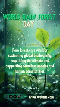 World Rain forest day Digital Display. template