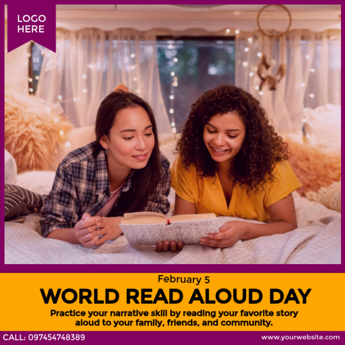 Copy of World Read Aloud Day | PosterMyWall